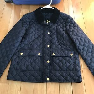 Jcrew quilted jacket navy